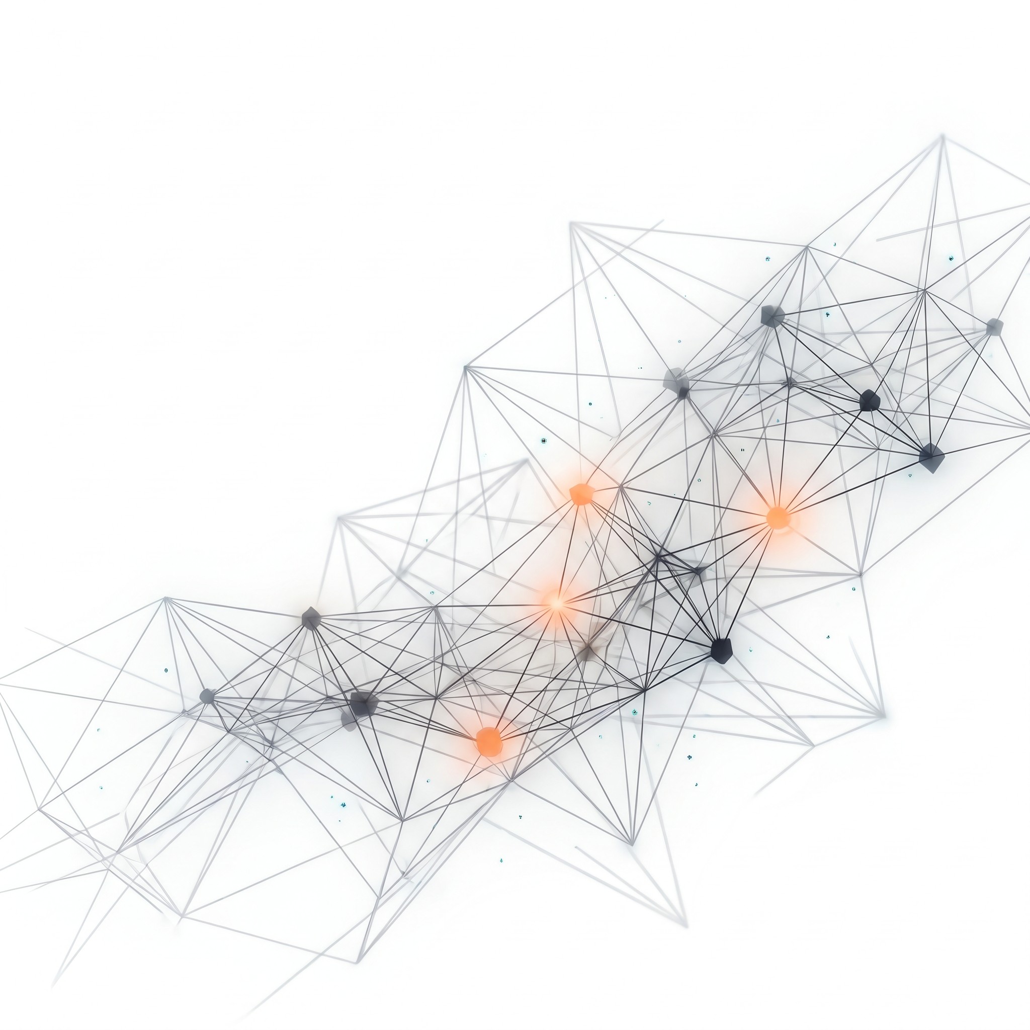 Active Network Intelligence topology — network nodes with orange hotspots indicating detected anomalies across the plant